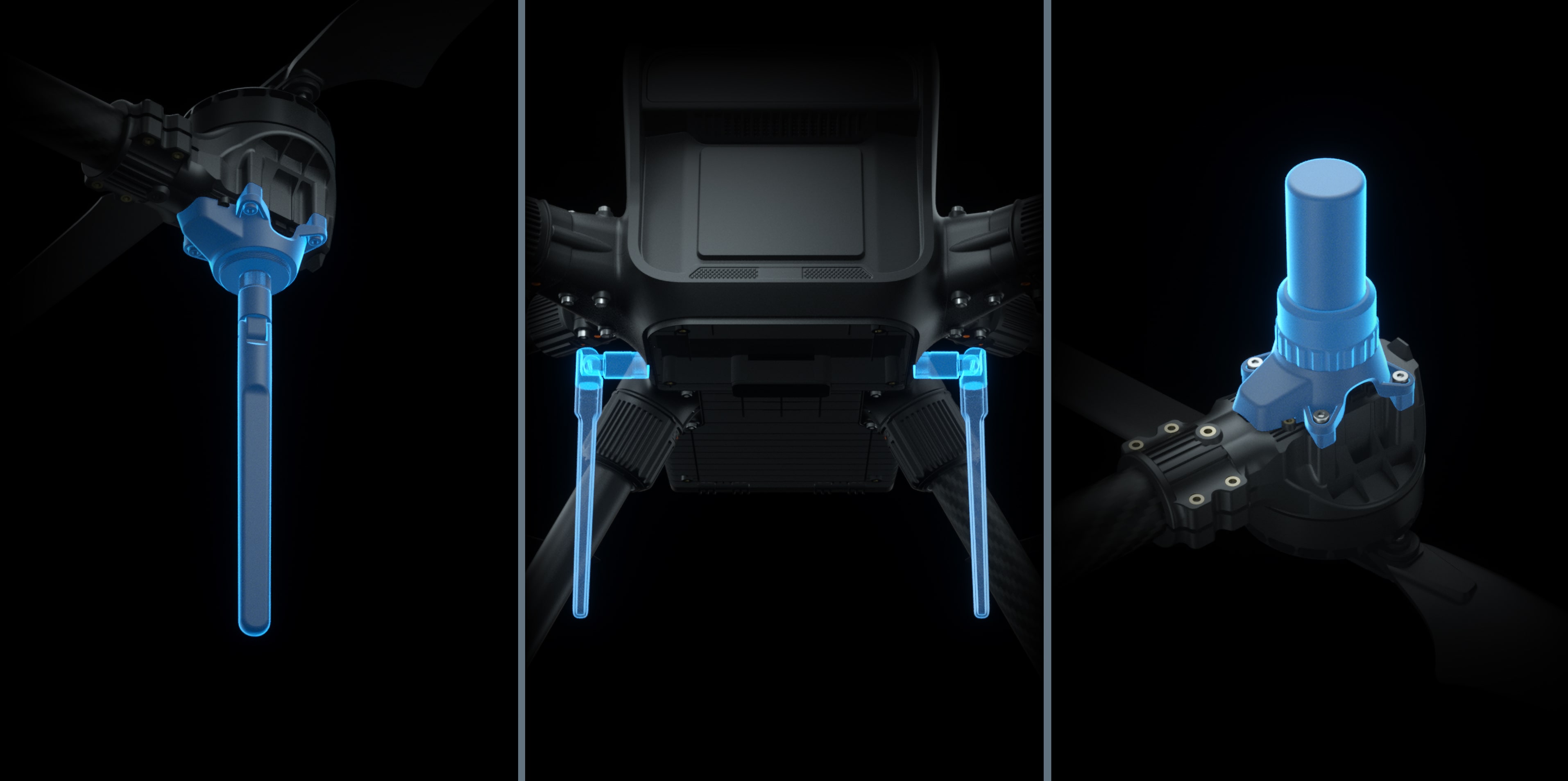 X950 spacious flight control bay